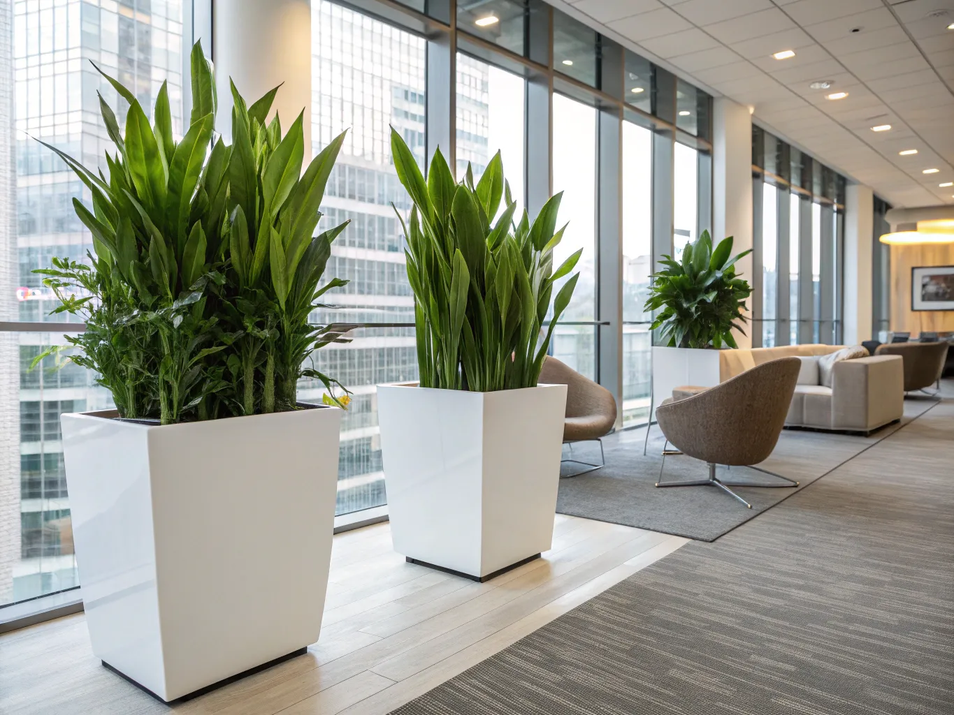 Moderne erhvervsabonnement med grønne planter