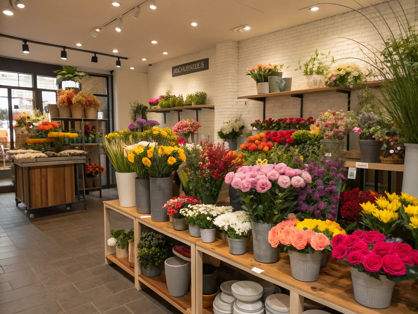 Interiør af Beautymove blomsterværksted